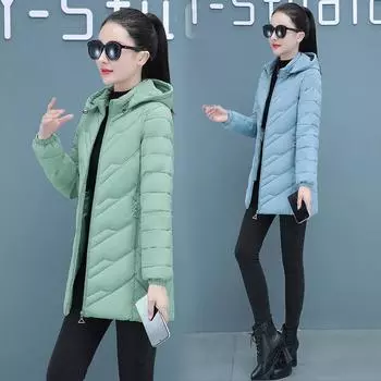 Длинные зимние облегающие и тонкие изделия на хлопчатобумажной подкладке, куртки на хлопчатобумажной подкладке для людей среднего и пожилого возраста, а также теплые куртки больших размеров. XL чёрный