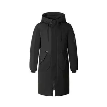 Длинные зимние парки с капюшоном на утином пуху, мужская повседневная одежда, верхняя одежда, пуховики, мужское толстое пуховое пальто XXL темно-синий