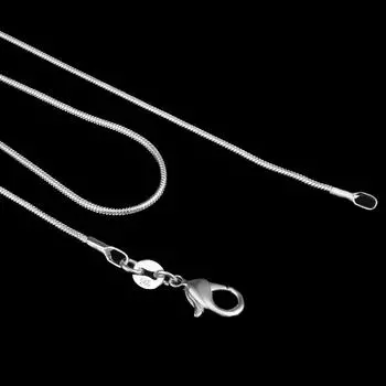 Длинный 16-28 дюймов (40-80см) Серебряные колье-чокеры, ожерелье из змеиных цепей 1 мм 55CM