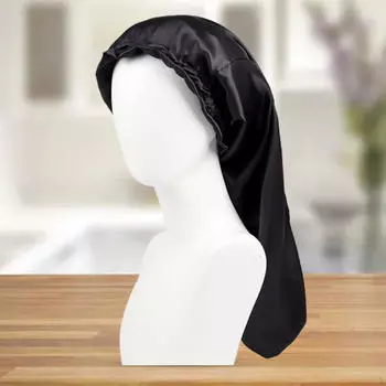 Длинный атласный чепчик для волос SPA-резинка для сна в прямом положении шампанского