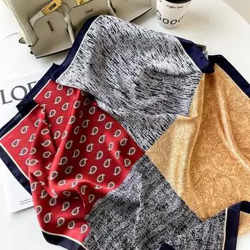 Длинный атласный шарф для женщин, солнцезащитный платок, модная косметическая сцена, длинный атласный шарф, универсальный дорожный шарф 70*70cm