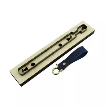 Длинный брелок для ключей из кожи, вырубной штамп, деревянные металлические полоски для брелка, шаблон для рукоделия