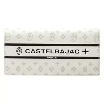 Длинный чехол для кошелька из натуральной кожи Bijou 097604 Тонкая монограмма POP из коровьей кожи белого цвета [Castelbajac] Мужская [31]