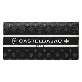 Длинный чехол для кошелька из натуральной кожи Bijou 097604 Тонкая воловья кожа с монограммой POP, черная [Castelbajac] Мужская [01]