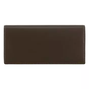 Длинный чехол для кошелька из натуральной кожи Calum 6481, тонкий кошелек без монет, овчина, шоколадный x темно-синий [Helena] для женщин [03]