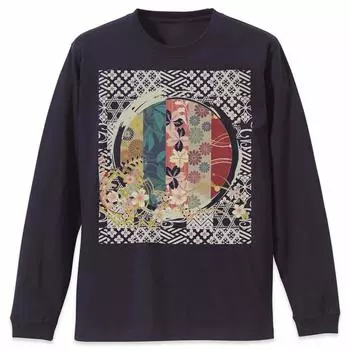 Длинный длинный длинный крой и вырез лодочкой XL темный унисекс 015813 темари японский узор [igsticker] Футболка, Футболка, Рукав, Сшить, Мужская, Женская, Принт, Стильная,