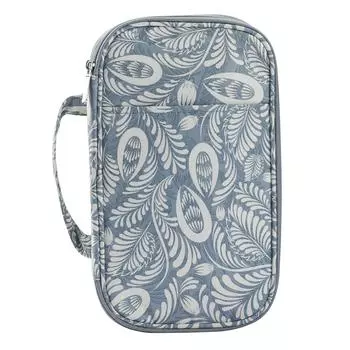 Длинный футляр для вязальных игл Оксфордская сумка для хранения Фиолетовые листья