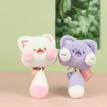 Длинный хвост плюшевый кот брелок с колокольчиком плюшевая кошка кукла кулон плюшевый кот брелок для девочек зелёный