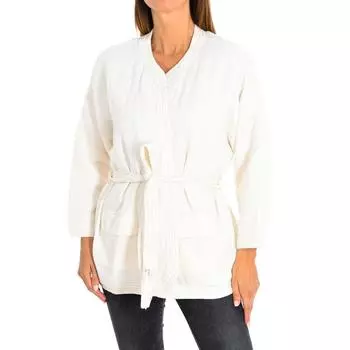 Длинный кардиган и пояс на завязках 8998 для женщин S бежевый