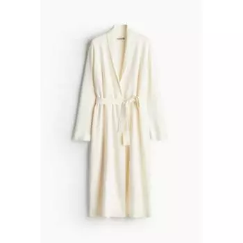 Длинный кардиган с поясом HM Cream