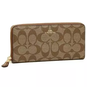 Длинный кошелек Canvas Thin Outlet F59267 IMBDX Khaki Brown [Coach] женский [Товар]