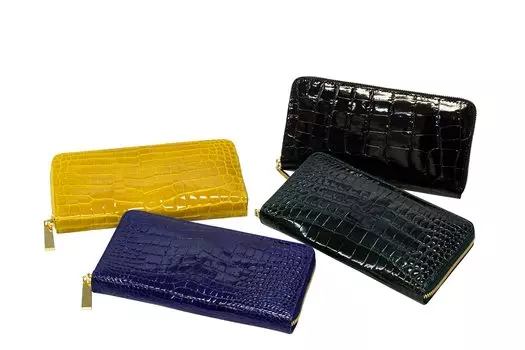 Длинный кошелек из блестящей крокодиловой кожи, натуральная кожа, крокодиловая кожа, унисекс, королевский синий [Kyowa], женский, мужской королевский синий