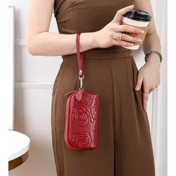 Длинный кошелек из натуральной кожи для женщин, клатчи для женщин, многослойная сумка на молнии, женская сумка, сумка для мобильного телефона