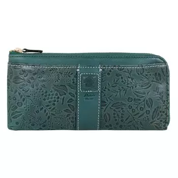 Длинный кошелек из натуральной кожи на молнии, тонкий, Mimosa 0031214 0030254, длинный кошелек для хранения сберегательной книжки из воловьей кожи, бирюзовый [Dakota], L-образный, женский [63]