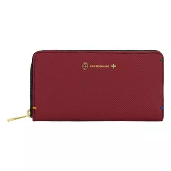 Длинный кошелек из натуральной кожи с круглой молнией, ограниченный по времени цвет 096636, кошелек Torque из коровьей кожи, рождественский подарок, бренд, настоящее время, красный [Castelbajac]