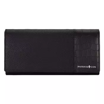 Длинный кошелек из тисненой кожи, комбинированный PXMW0PT1 PATRICKCOX, держатель для пакетов, натуральная кожа [Patrick Cox] [1A] черный/черный