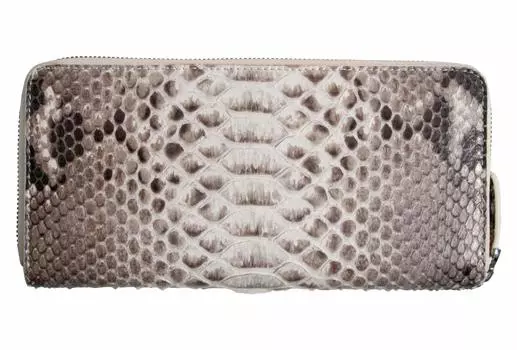 Длинный кошелек из змеиной кожи с круглой молнией из натуральной кожи питона, тонкий, большой емкости, кошелек для монет, держатель для купюр, чехол для карт, длинный кошелек для мужчин и женщин