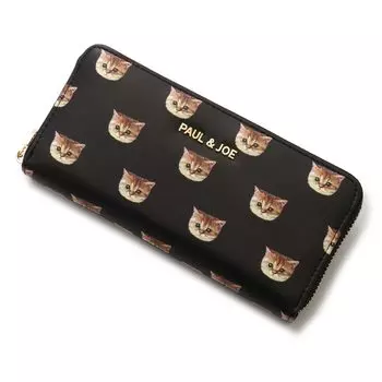 Длинный кошелек Joe с круглой молнией Nunet из искусственной кожи со сплошным узором АКСЕССУАРЫ Черный [Paul & Joe] [Paul & Accessoire] Женский PJA-W871