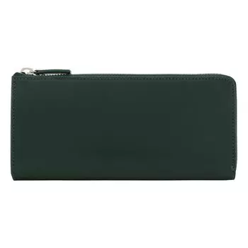 Длинный кошелек на молнии Honey Cell Zipper Длинный кошелек 0850 Cinchero для хранения карт Большая емкость Яловичная кожа Зеленый x Черный [Helena] L-образный L-образный