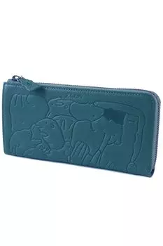 Длинный кошелек на молнии синего цвета [Dakota] Г-образный женский DA-30193-65