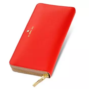Длинный кошелек с круглой молнией 2023 года, кошелек на удачу, натуральная кожа, фен-шуй, удача, цвет красный, подарок, коровья кожа, Ryuji Kagami FILK003 [Chevalle] женский