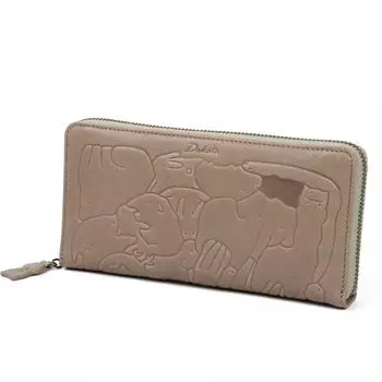 Длинный кошелек с круглой молнией из натуральной кожи 0030192 [Dakota] женский (Серый (11))