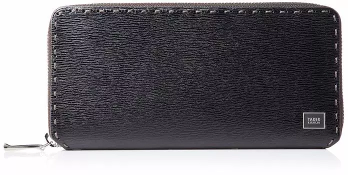 Длинный кошелек с круглой молнией TK Eight Accessories, черный [Takeo Kikuchi] для мужчин