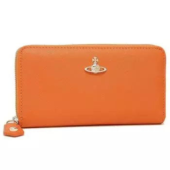 Длинный кошелек Saffiano Round Zipper Orange 51050023 L001N F401 [Vivienne Westwood] Женский [Товар]