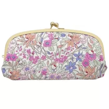 Длинный кошелек Sanrio с застежкой в виде персонажа, тонкий кошелек с принтом Liberty, держатель для карт, брендовый взрослый, милый цветочный узор, подарочная коробка, сделано в Японии