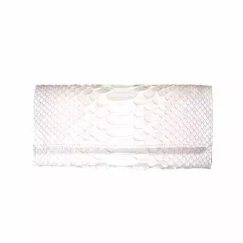 Длинный кошелек VIA DOAN из змеиной кожи с клапаном из питона Garcon Wallet Made in Japan [Via DOAN] Для женщин [№ 457] (слоновая кость)