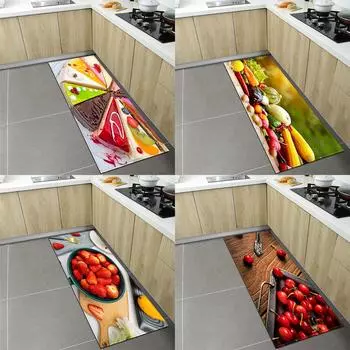 Длинный ковер для спальни с фруктовым узором, нескользящий напольный коврик для ванной комнаты, балкона, кухонный ковер, коврик для двери дома, коридора 50x80cm