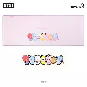 Длинный коврик для мыши BTS BT21 Minini, настольный коврик для игровой мыши, официальный аутентичный коврик