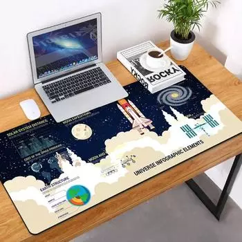 Длинный коврик для мыши Planet Solar System Personality Table Mat Games с крипто-тканью Silky Smooth