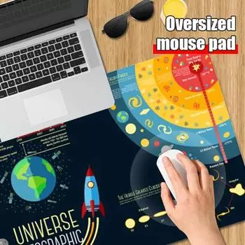 Длинный коврик для мыши Planet Solar System Personality Table Mat Games с крипто-тканью Silky Smooth