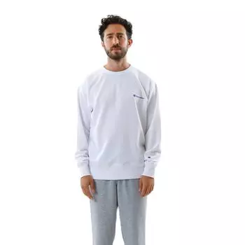 Длинный круглый вырез горловины L [Champion] Толстовка, рукав, флис, вышивка, логотип, толстовка, мужская спортивная, C3-YS050Z, белый, белый