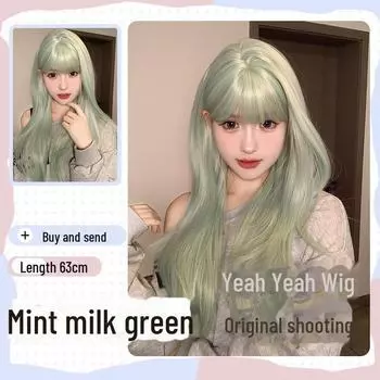 Длинный кудрявый парик Yeye New Style Green - натуральный, реалистичный, полное покрытие для ежедневного ношения