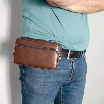 Длинный мужской кошелек Lederax из натуральной кожи, поясная сумка