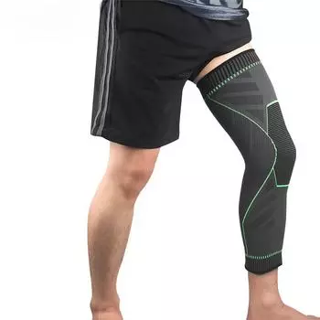 Длинный наколенник, компрессионный рукав на всю ногу для мужчин и женщин, ультра длинные наколенники для бега, баскетбола, варикозного расширения вен, 1 шт. M