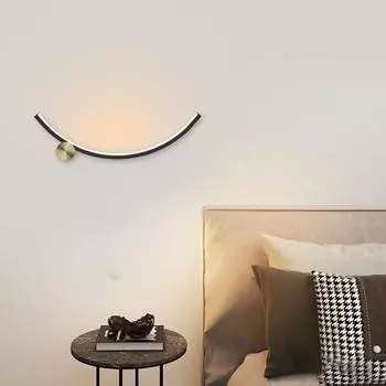 Длинный настенный светильник для помещений, креативный S-образный светильник для спальни, скандинавский современный простой светильник, роскошный фон для гостиной, настенные светильники Warm White (2700-3500K) белый