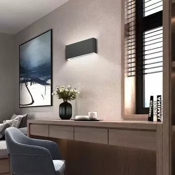 Длинный настенный светильник Светодиодные внутренние настенные светильники Современные алюминиевые настенные светильники Освещение для спальни и гостиной Черные настенные светильники Warm White (2700-3500K)
