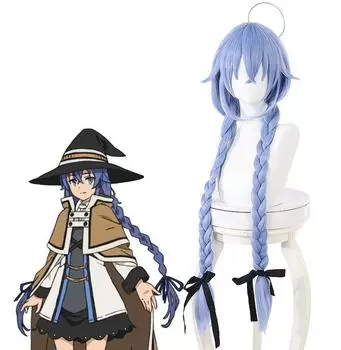 Длинный парик для косплея аниме Mushoku Tensei Roxy Migurdia, безработная реинкарнация, плетеные парики для косплея, термостойкие синтетические волосы One Size небесно-голубой