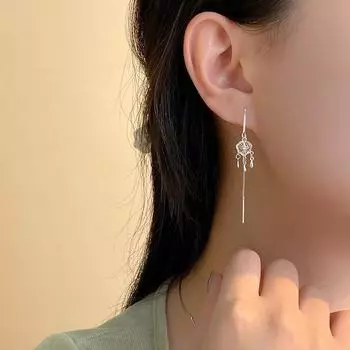 Длинный Ping An Lock Tassel Ear Cable Женский Темпераментный Ниша Китайский Стиль Новый Китайский Стиль Уха Платье