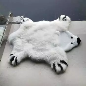 Длинный плюшевый ковер Белый полярный коала панда ковер с рисунком животного напольный коврик мягкий мохнатый искусственный мех ковер для дома гостиная спальня ковер