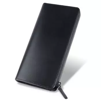 Длинный подлинный большой кошелек Tochigi Made by a Top Wallet Skimming Coin Black [ATIANNI] мужской кошелек, кошелек, кожа, кожа, вместимость, YKK, L-образный