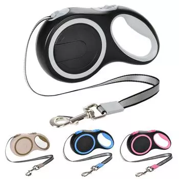 Длинный поводок для крупных пород собак с системой блокировки 5m Plus-50 kg серый