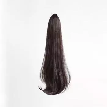 Длинный прямой хвост-накладка, кудрявая синтетическая накладка для волос для женщин, аксессуары для волос dark brown