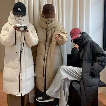Длинный пуховик женский, новинка 2023 года, супер длинное теплое женское зимнее пальто толщиной до колена для подруги S