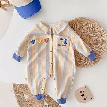 Длинный размер Venese Infant Stripe с полной застежкой Размер №. 80, лучшая детская одежда Кореи