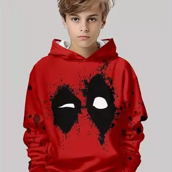 Длинный рукав для мальчиков с 3D-принтом, повседневный свитер с капюшоном, свитер, осень/зима 100