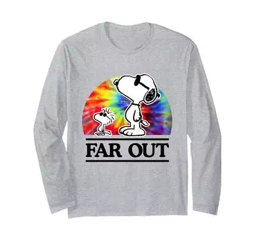 Длинный рукав и футболка PEANUTS Far Out Snoopy Woodstock синий